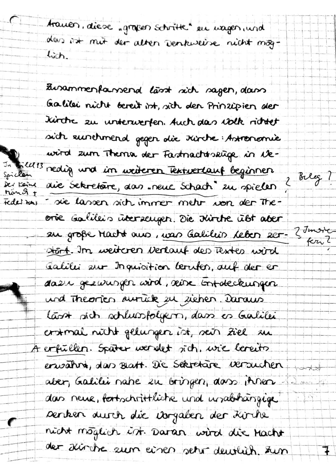 Leben des Galilei Dialoganalyse
Der vorliegende Textauszug ist ein Dialog
aus dem siebten Bild des Buches "Das Leben
des Galilei", verfausst