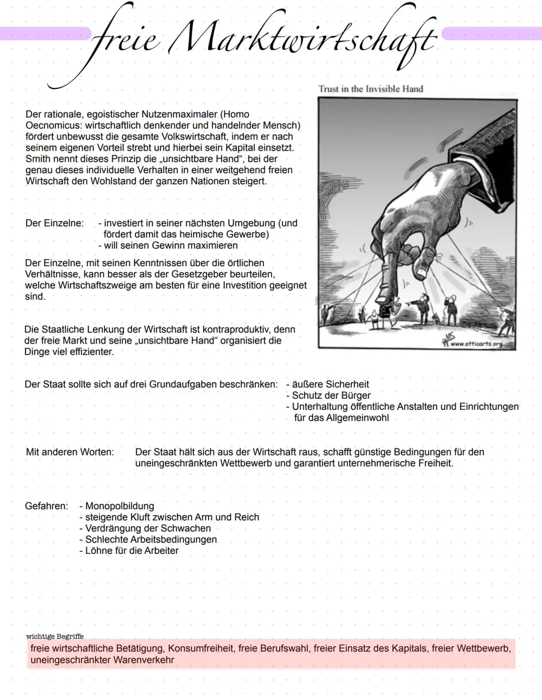 freie Marktwirtschaft
Der rationale, egoistischer Nutzenmaximaler (Homo
Oecnomicus: wirtschaftlich denkender und handelnder Mensch)
fördert 