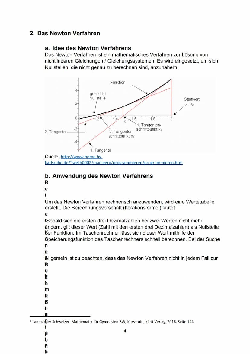 O
Das Newtonsche
Näherungsverfahren
Funktion
f(x) = 0.2x²-1
Gerade
a: x = 6.4
b: y = 2.56x - 9.2
C: x= 3.59
d: y = 1.44x3.58
e: x= 2.49
g: y