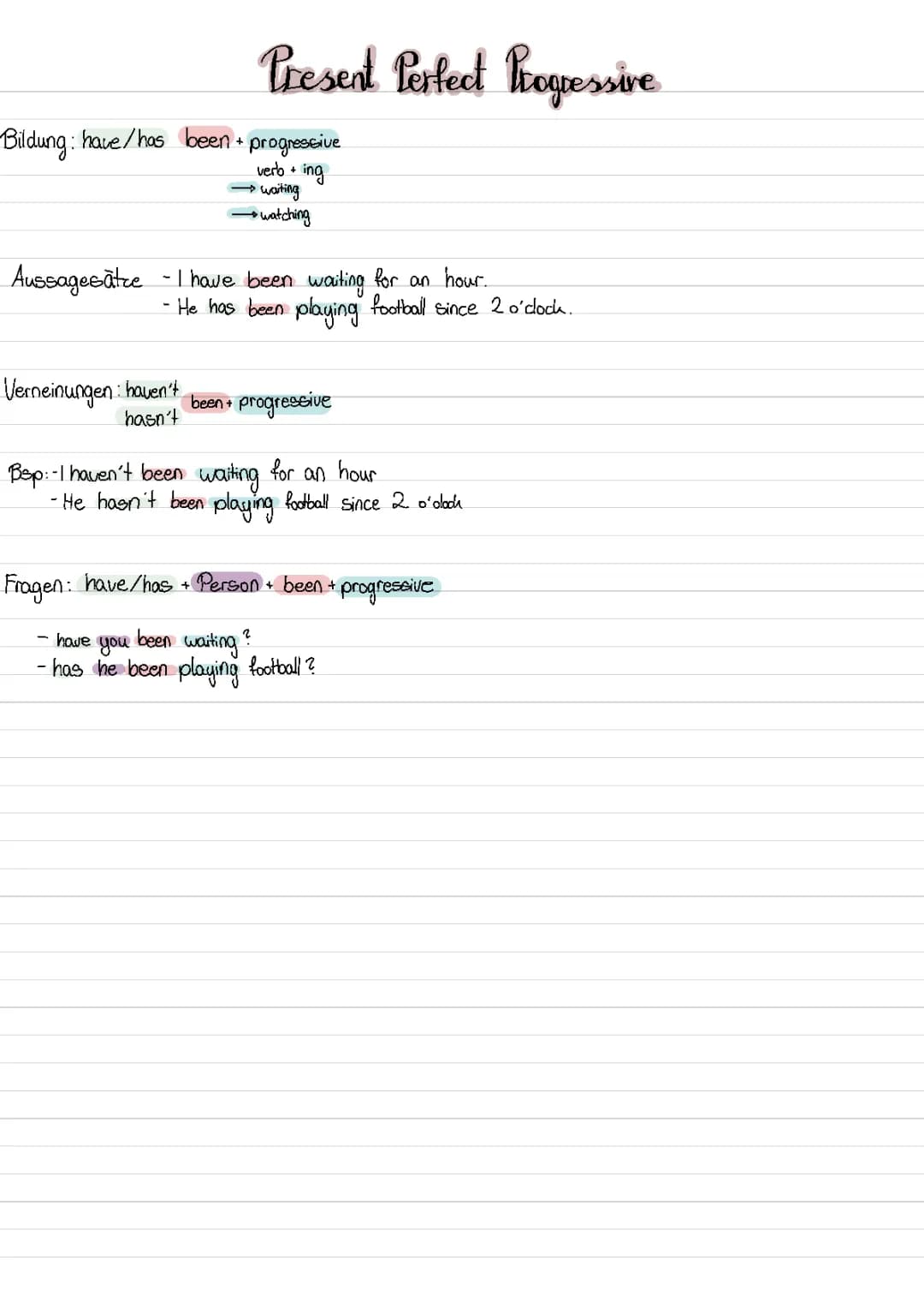 present Perfect progressive