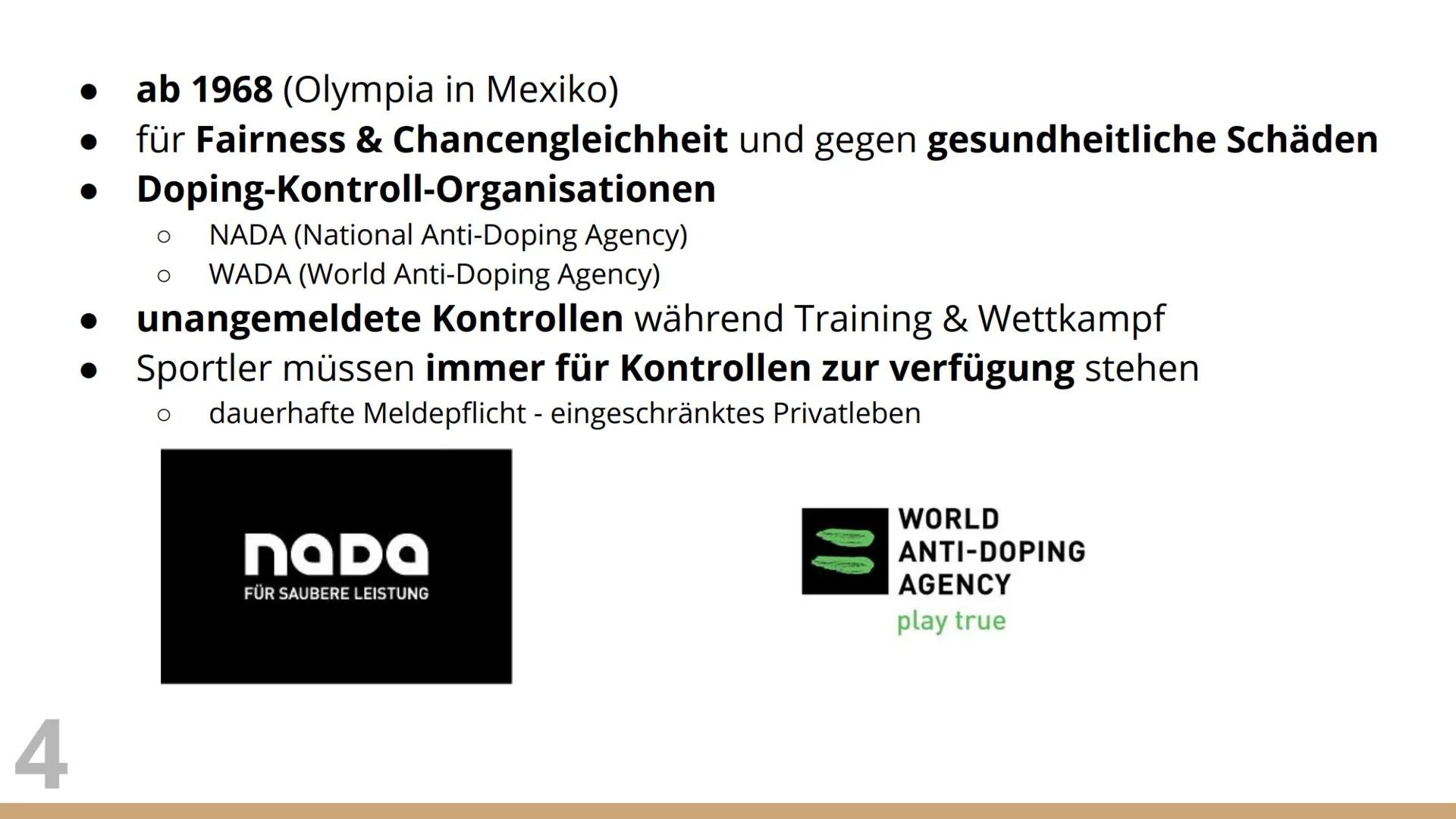 Doping
ein weit verbreitetes Problem Struktur
1. Was ist Doping?
2. Doping in der Vergangenheit
3. Substanzen & Methoden
4. Dopingkontrollen