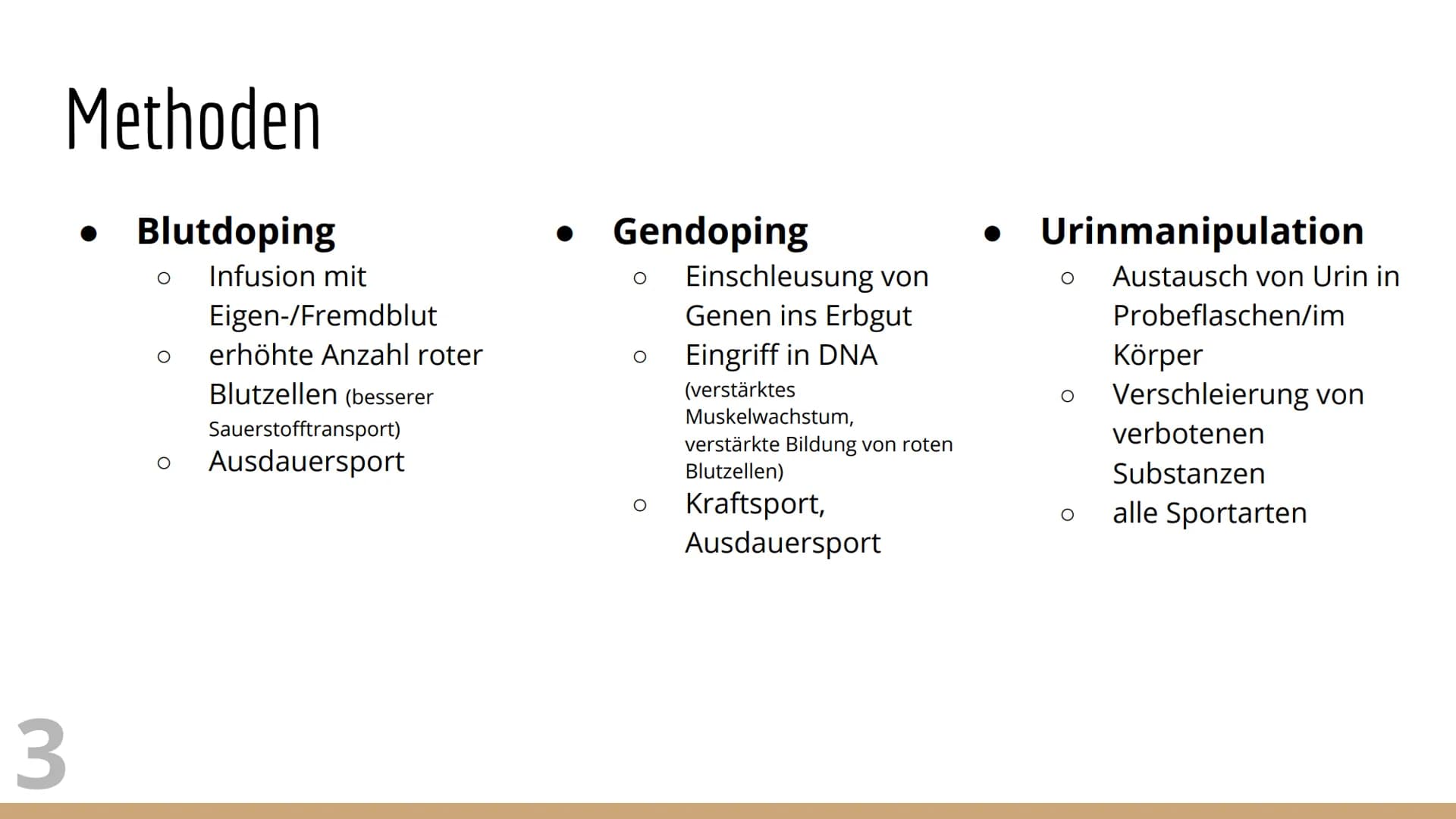 Doping
ein weit verbreitetes Problem Struktur
1. Was ist Doping?
2. Doping in der Vergangenheit
3. Substanzen & Methoden
4. Dopingkontrollen