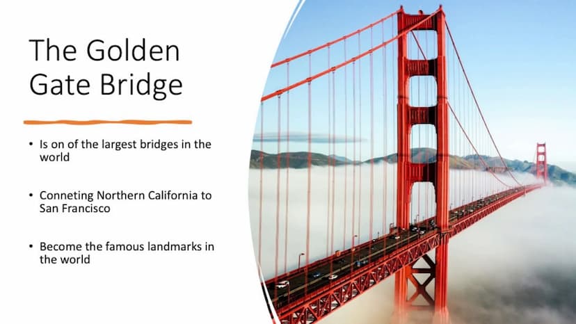 POWERT
14
YDE
NO TIMET NO UNL
SAN FRANCISCO MUNICIPAL PAILWAY
California The Golden
Gate Bridge
●
Is on of the largest bridges in the
world

