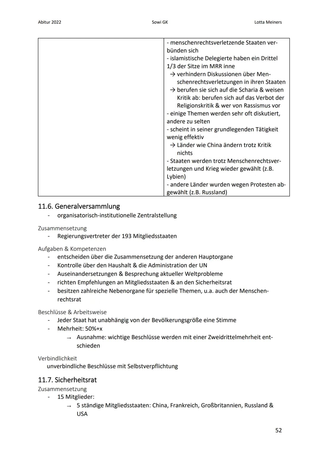 Abitur 2022
11. Menschenrechte - UNO
11.1. grundlegende Herausforderungen internationaler Politik
Anarchie
Friedens- & Sicherheitspolitik
In