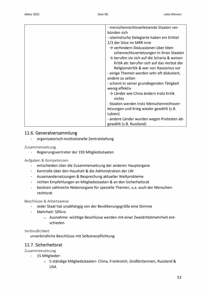 Abitur 2022
11. Menschenrechte - UNO
11.1. grundlegende Herausforderungen internationaler Politik
Anarchie
Friedens- & Sicherheitspolitik
In