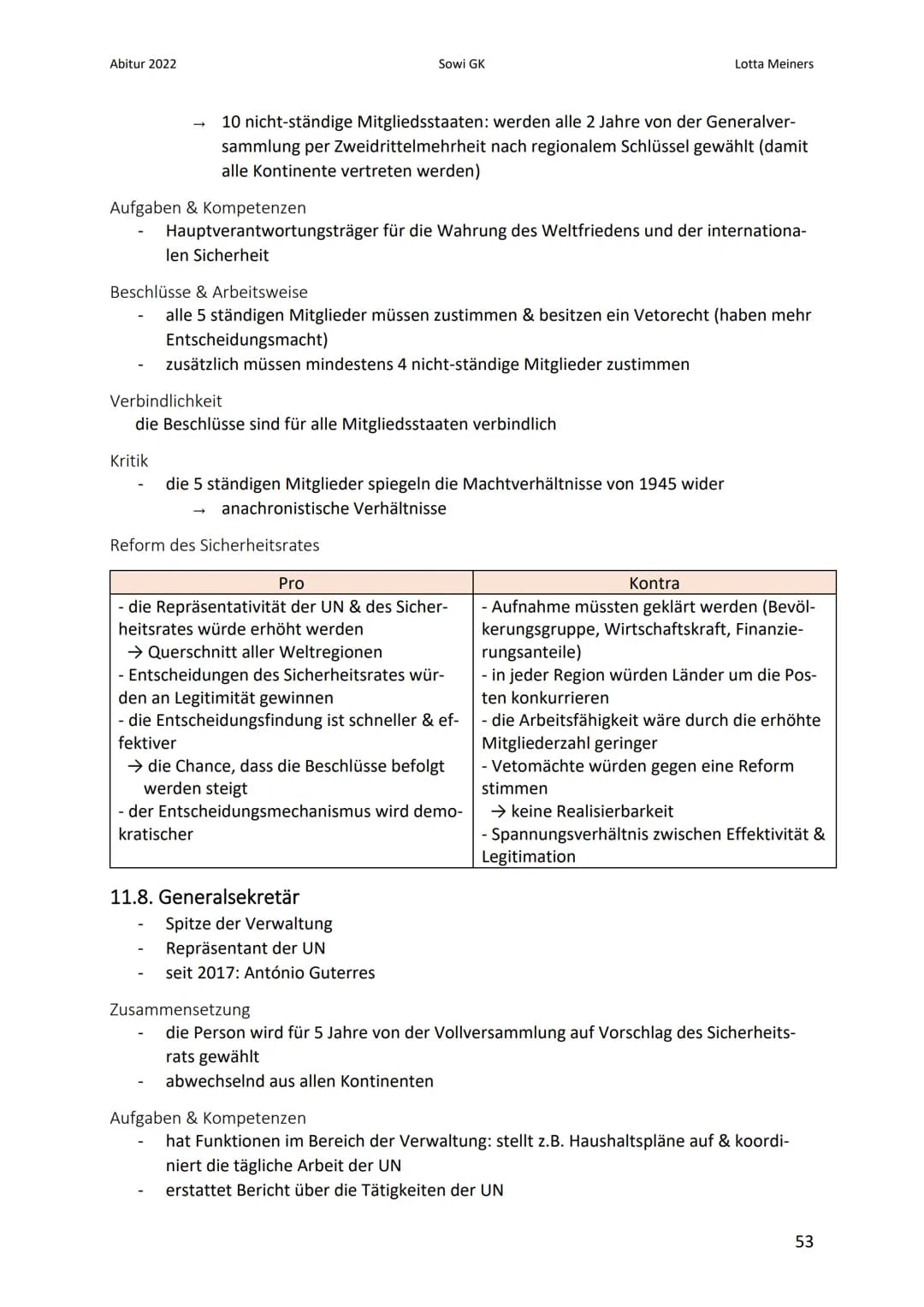 Abitur 2022
11. Menschenrechte - UNO
11.1. grundlegende Herausforderungen internationaler Politik
Anarchie
Friedens- & Sicherheitspolitik
In