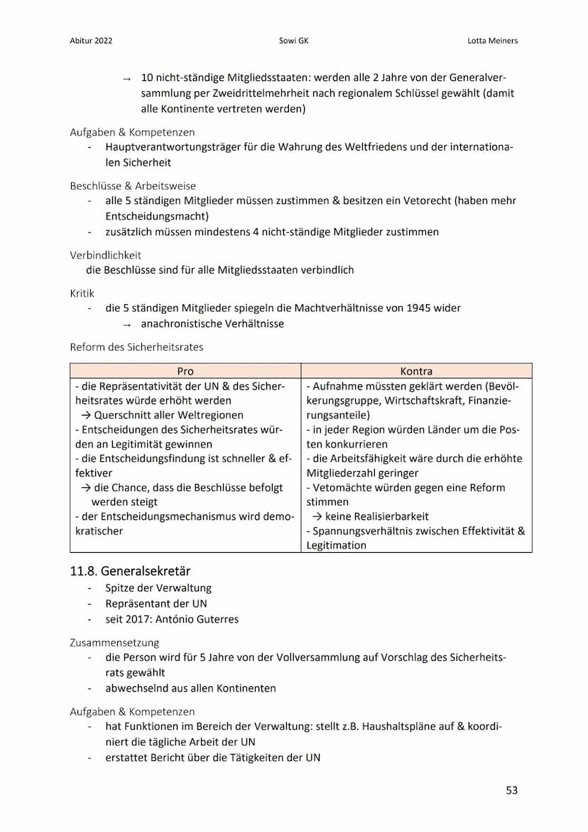 Abitur 2022
11. Menschenrechte - UNO
11.1. grundlegende Herausforderungen internationaler Politik
Anarchie
Friedens- & Sicherheitspolitik
In