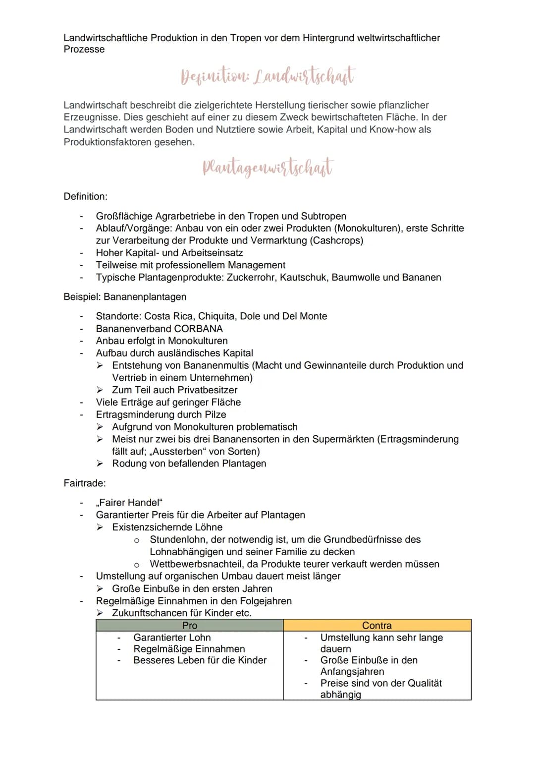 Landwirtschaftliche Produktion in den Tropen vor dem Hintergrund weltwirtschaftlicher
Prozesse
Definition: Landwirtschaft
Landwirtschaft bes