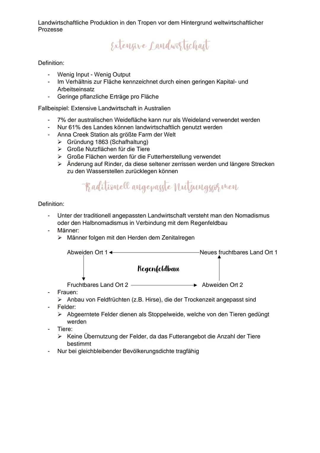 Landwirtschaftliche Produktion in den Tropen vor dem Hintergrund weltwirtschaftlicher
Prozesse
Definition: Landwirtschaft
Landwirtschaft bes