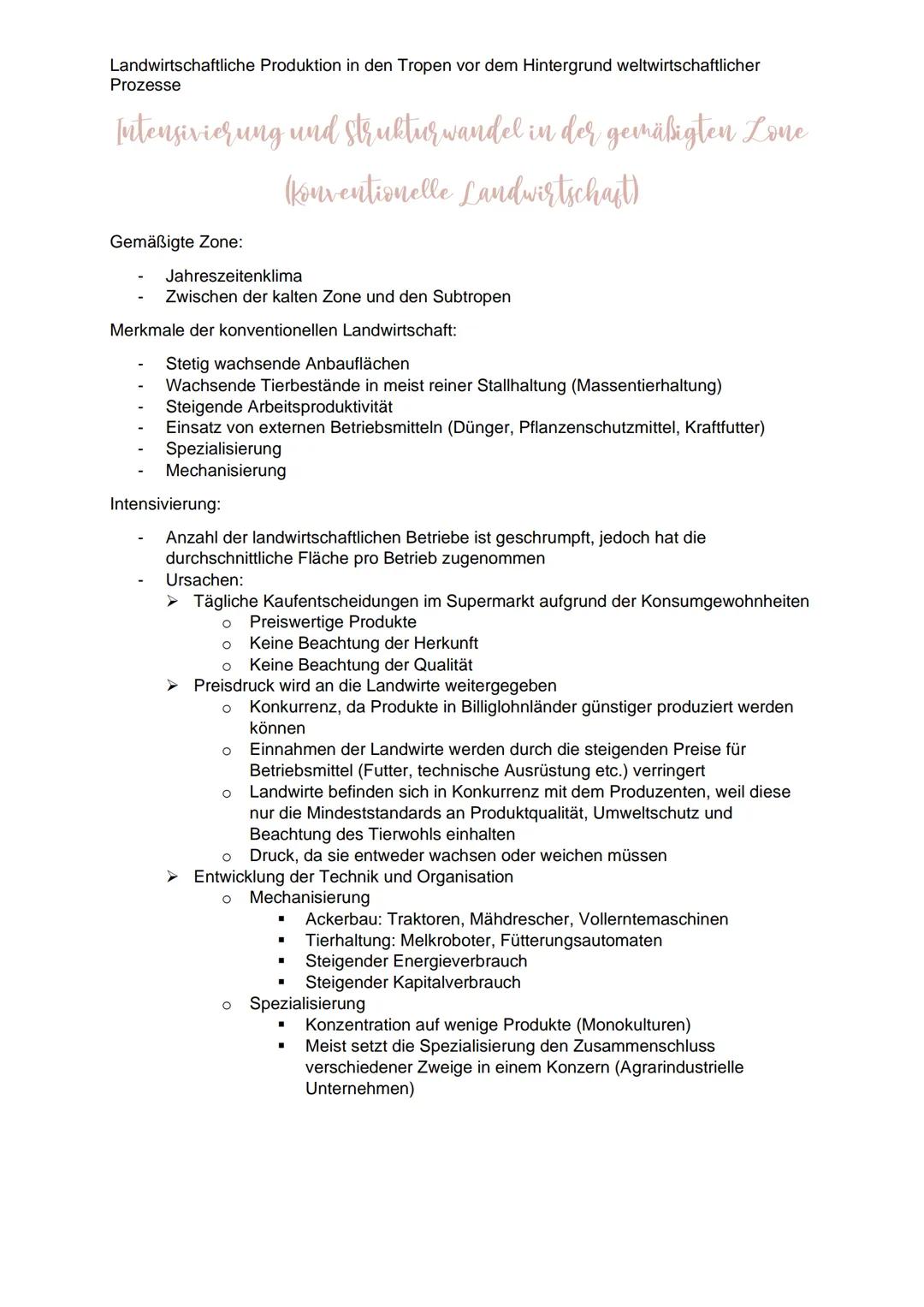 Landwirtschaftliche Produktion in den Tropen vor dem Hintergrund weltwirtschaftlicher
Prozesse
Definition: Landwirtschaft
Landwirtschaft bes