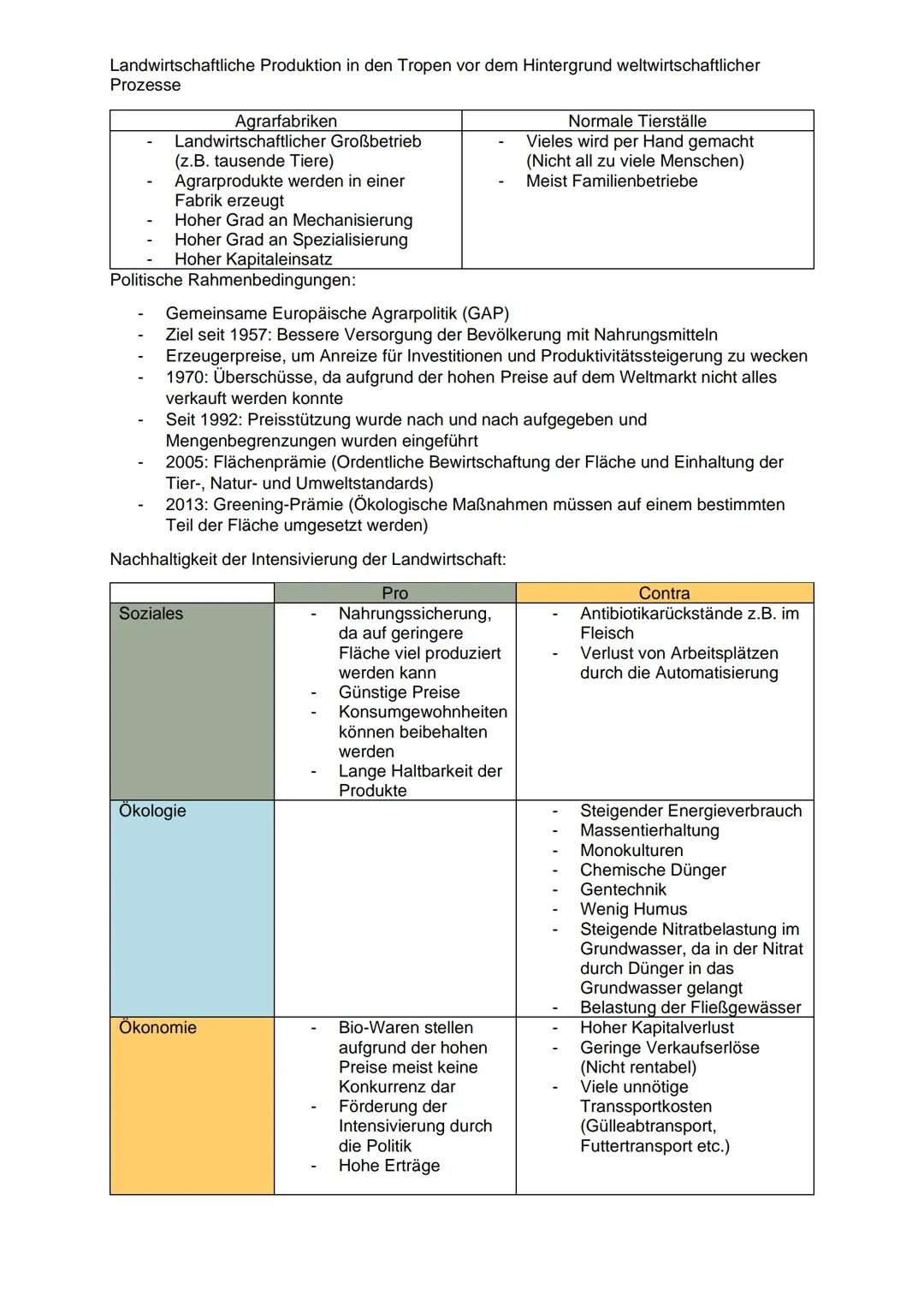 Landwirtschaftliche Produktion in den Tropen vor dem Hintergrund weltwirtschaftlicher
Prozesse
Definition: Landwirtschaft
Landwirtschaft bes