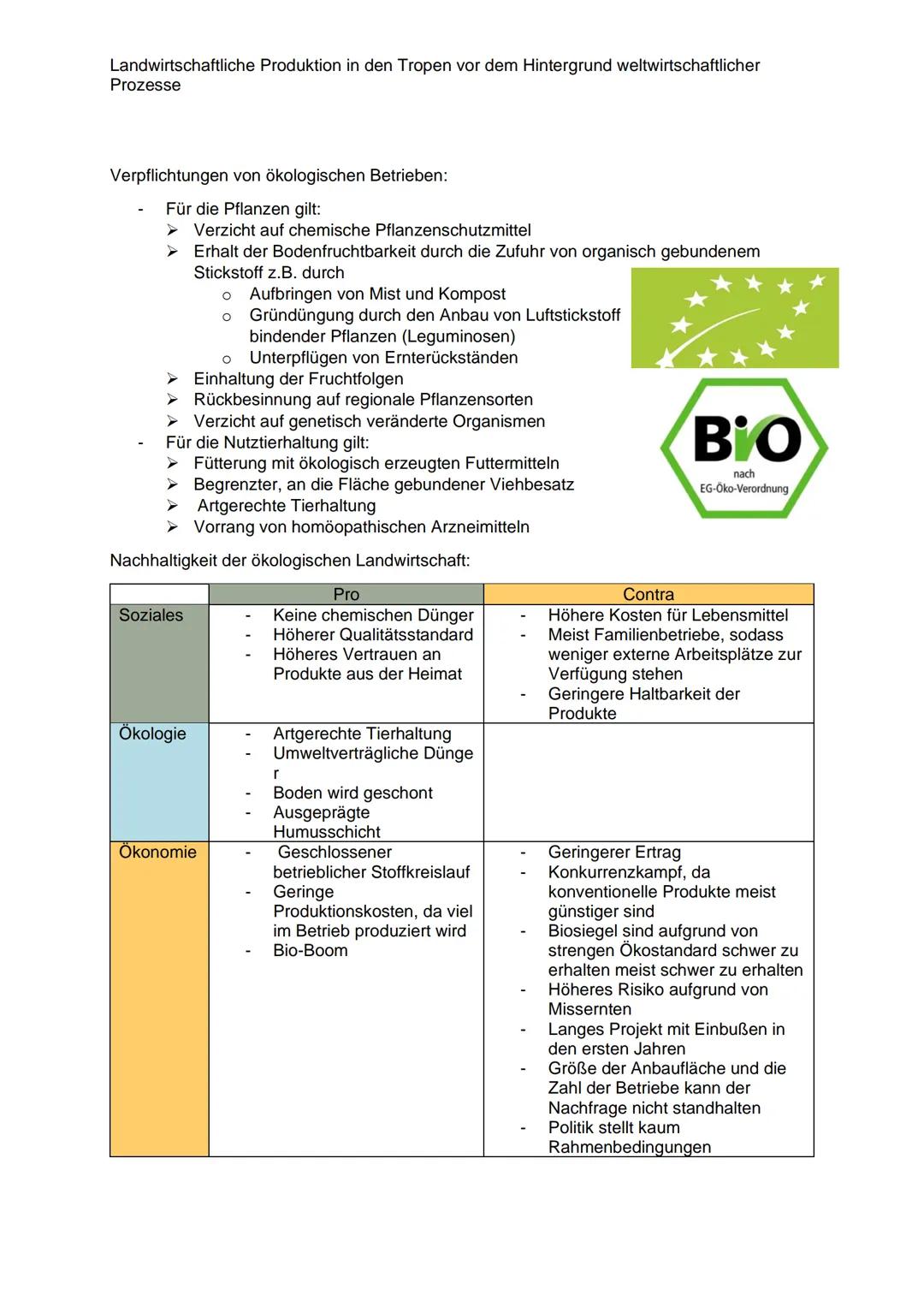 Landwirtschaftliche Produktion in den Tropen vor dem Hintergrund weltwirtschaftlicher
Prozesse
Definition: Landwirtschaft
Landwirtschaft bes