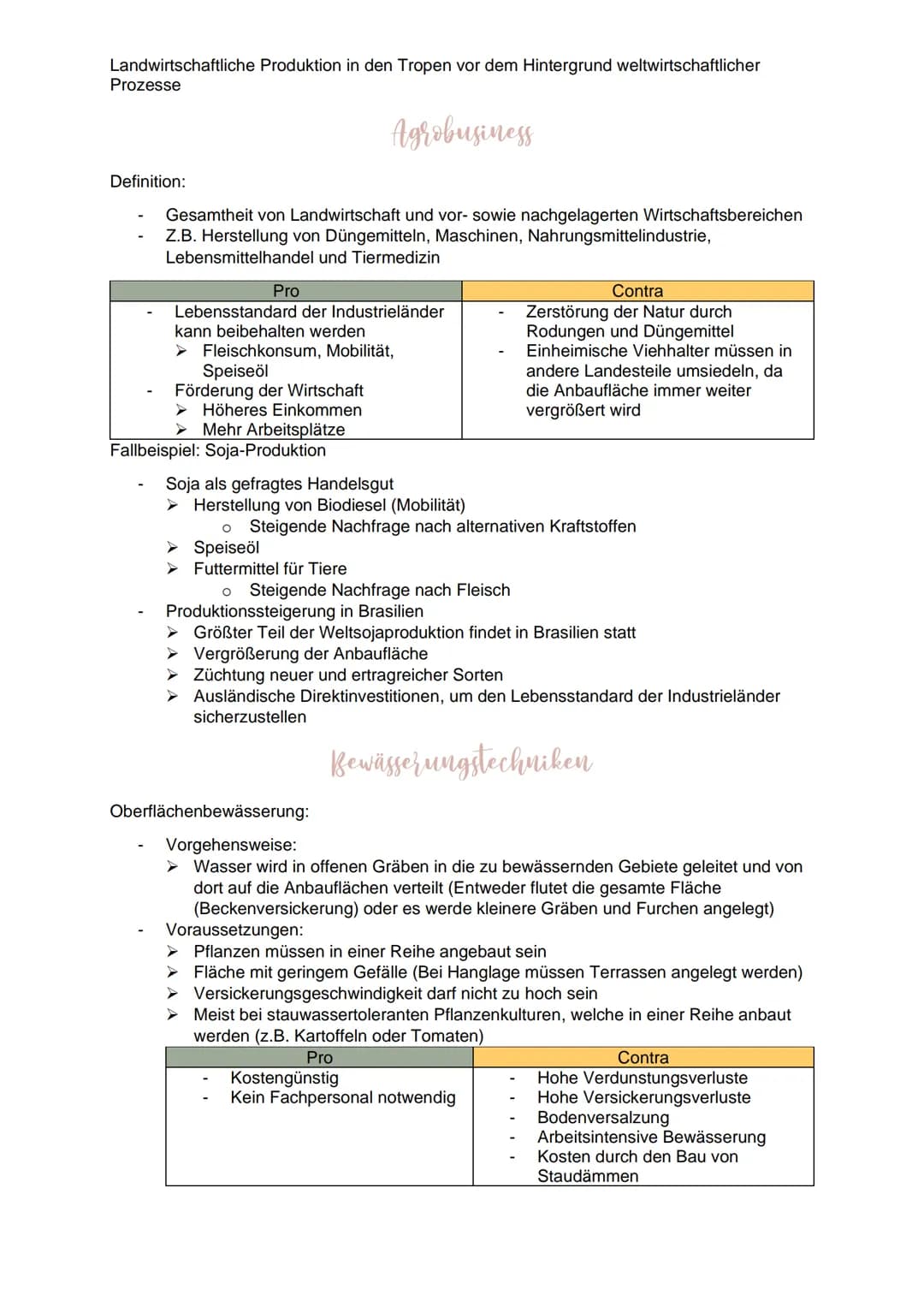 Landwirtschaftliche Produktion in den Tropen vor dem Hintergrund weltwirtschaftlicher
Prozesse
Definition: Landwirtschaft
Landwirtschaft bes