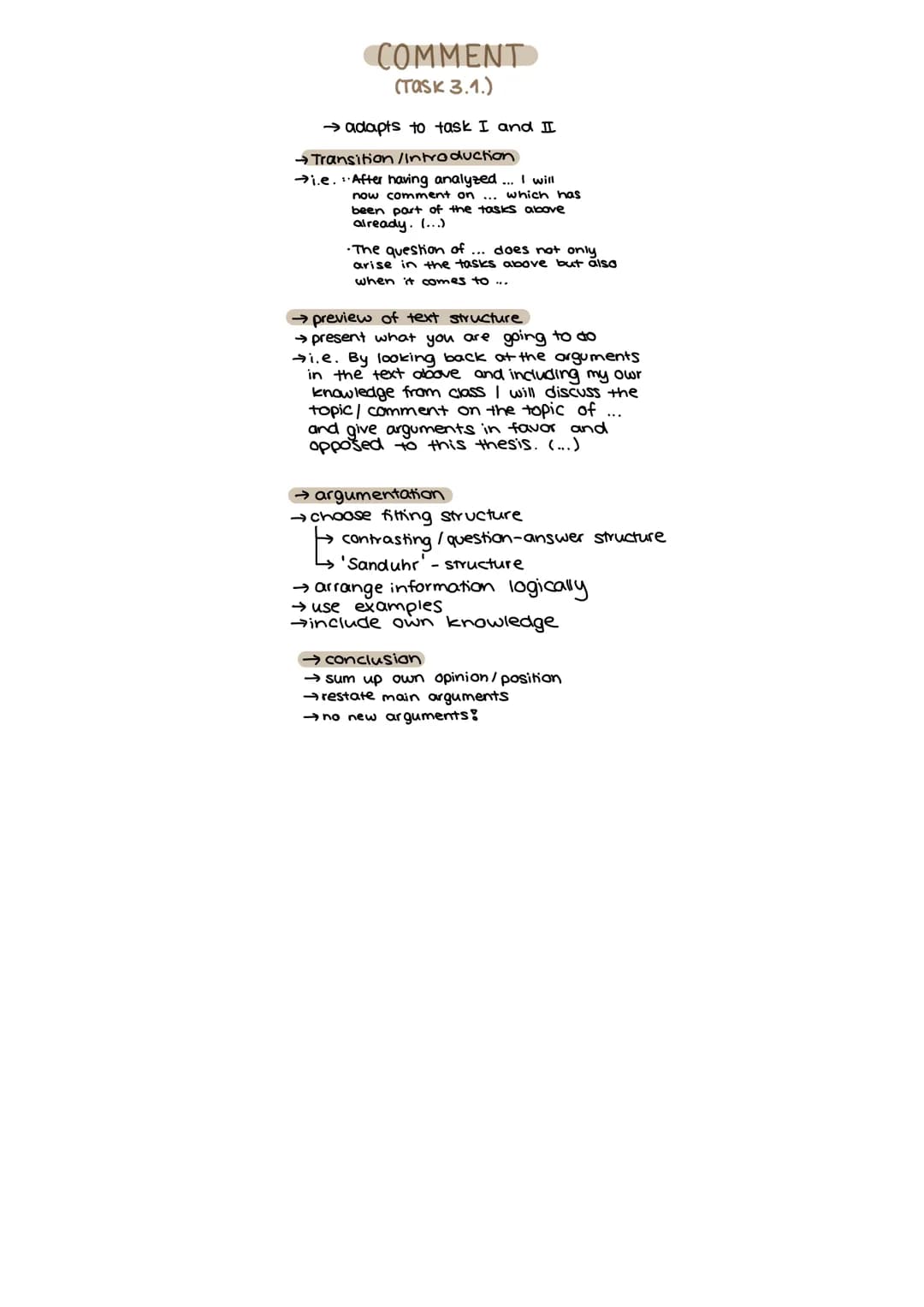 diary
comment
e-mail/letter
letter to the editor
report
TASKI
→ Reproductive task
→ What is being said?'
→ Present tense
→no interpretation
