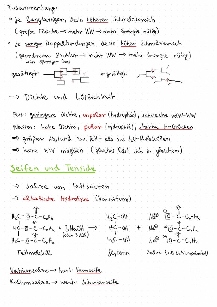 Fette und Fettsäuren
→ Ether aus Glycerin (Propan-1,2,3-triol) und Fettsäuren
-> nat vorkommende Fette (- Neutral fette) heißen Triglyceride