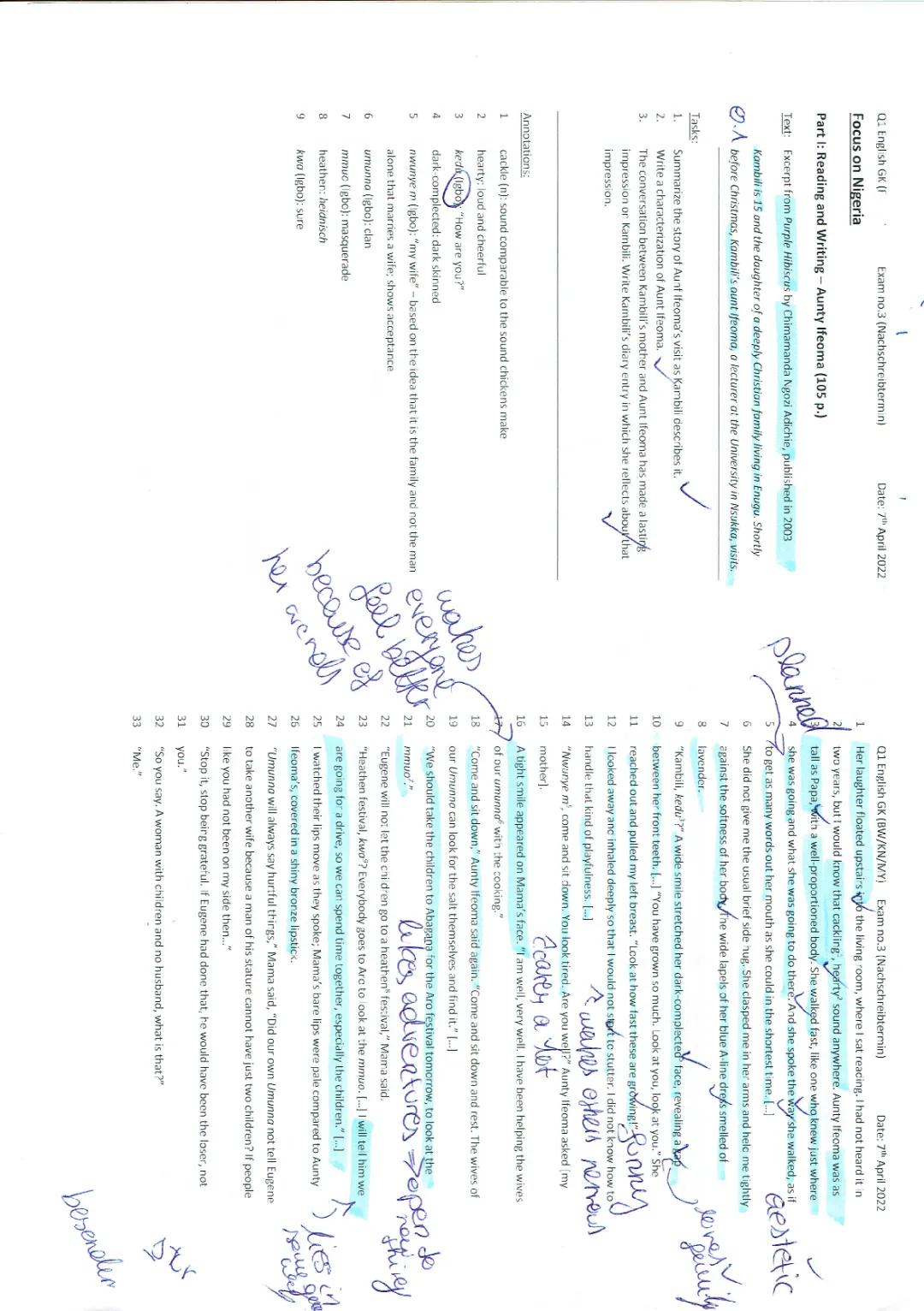 Analyse von Purple Hibiscus: Charaktere, Kapitelzusammenfassungen und Themen