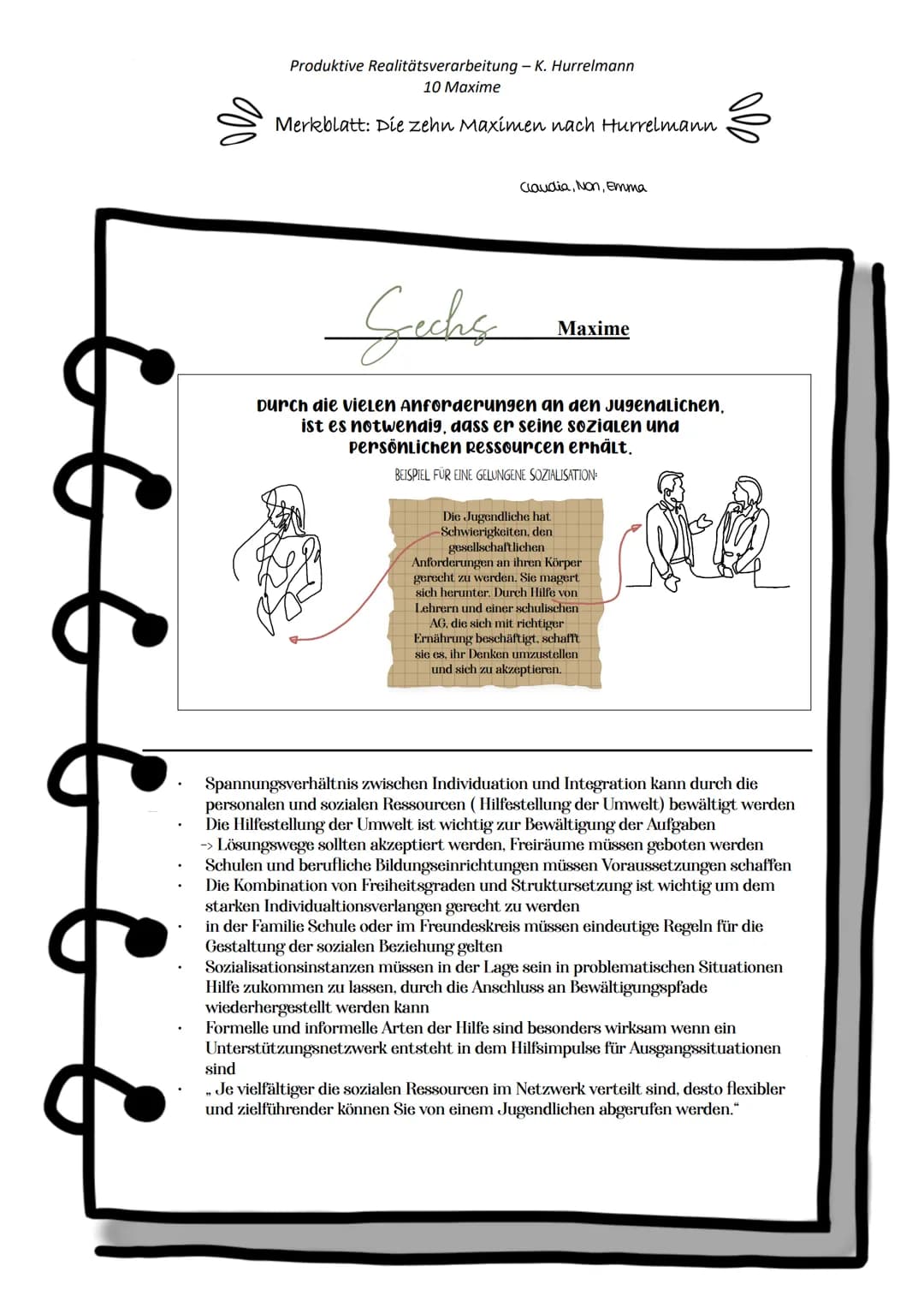 Emmelie Bohn, Marleen Köstler
EW Q1 LK/KC
Wechselspiel
Intelligenz
Psyche
Produktive Realitätsverarbeitung - K. Hurrelmann
10 Maxime
Merkbla