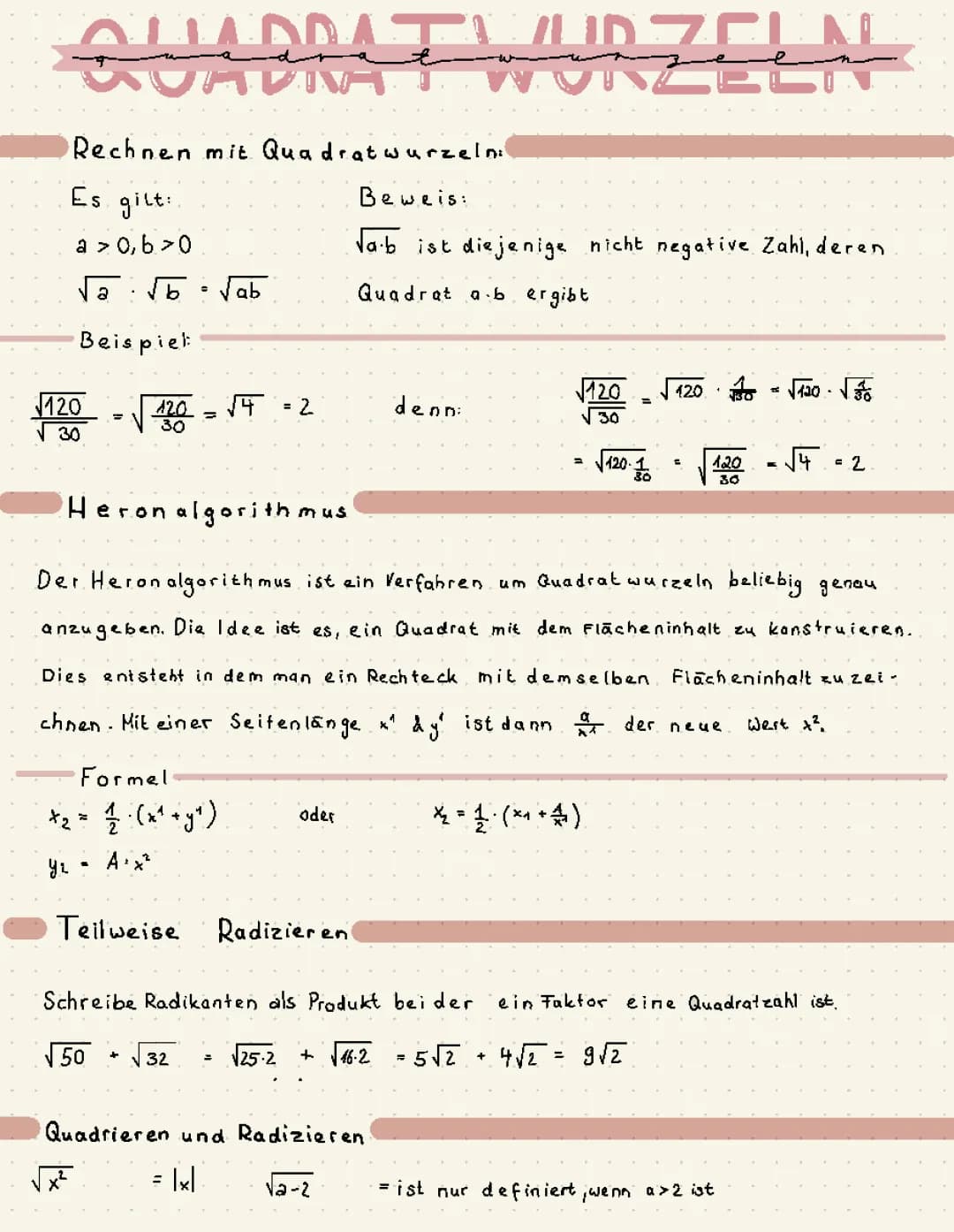 Wurzeln/Reele Zahlen