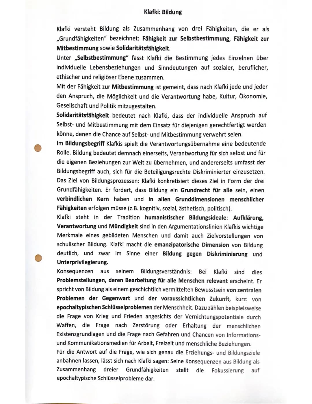 WOLFGANG KLAFKI
wolf g an g
facnb egriffe,
Fachbegriffe
- allgemeine Bildung/Allgemeinbildung
- kategoriale Bildung
- Selbstbestimmungsfähig