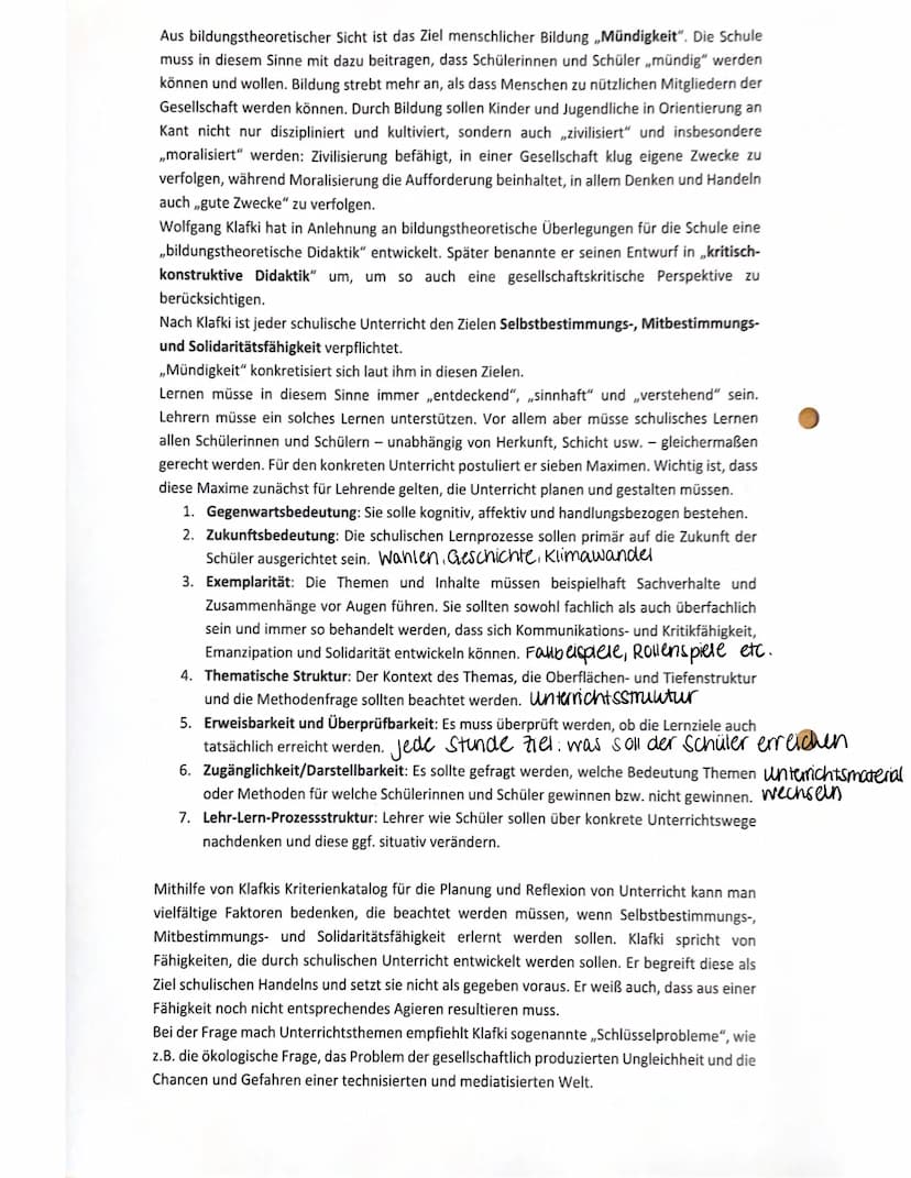 WOLFGANG KLAFKI
wolf g an g
facnb egriffe,
Fachbegriffe
- allgemeine Bildung/Allgemeinbildung
- kategoriale Bildung
- Selbstbestimmungsfähig