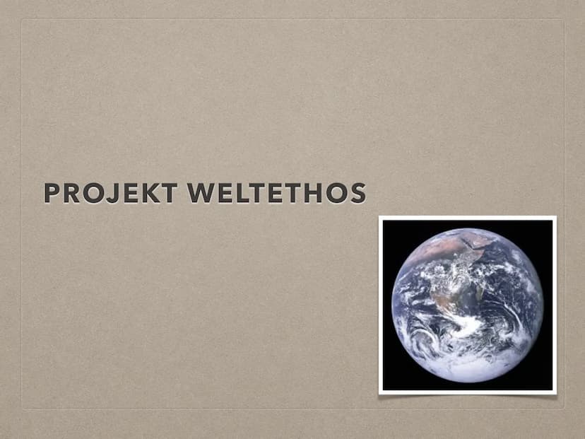 PROJEKT WELTETHOS INHALTSVERZEICHNIS
.
●
●
• Weltethos
●
Definition
●
Hans Küngs
Projekt Weltethos
Hans Küngs Thesen
Erklärung zum Weltethos