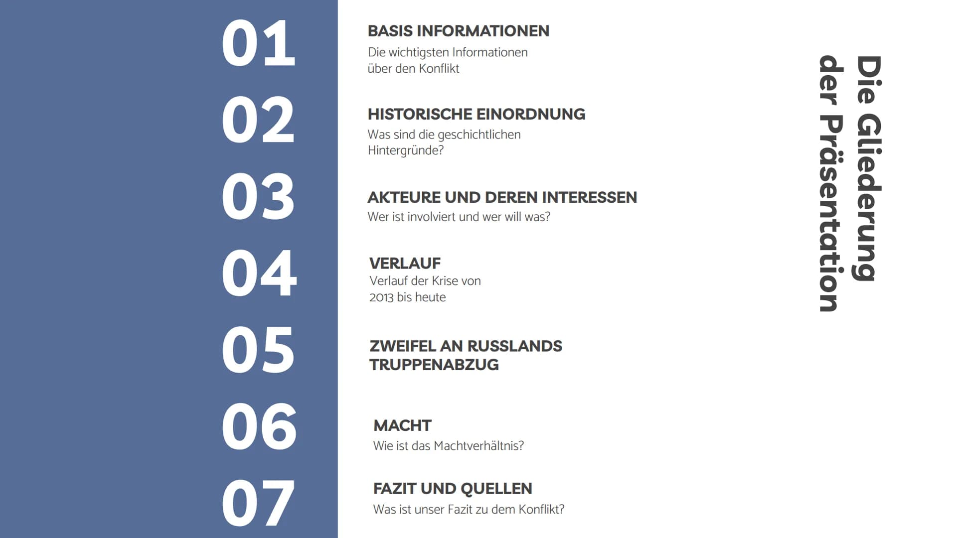 Basis Informationen:
> Konflikt zwischen (Ost) Ukraine und Russland
> November 2013 - Heute (Aber bereits lange Geschichte)
> Anzahl der Tot