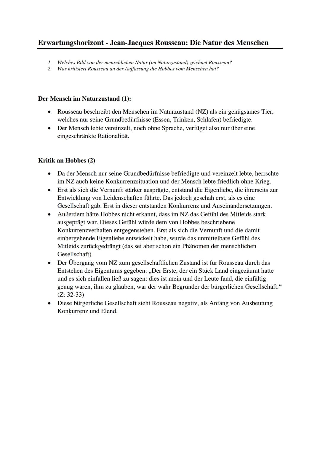 <h2 id="jeanjacquesrousseaudienaturdesmenschen">Jean-Jacques Rousseau: Die Natur des Menschen</h2>
<p>Rousseau Menschbild im Naturzustand</p