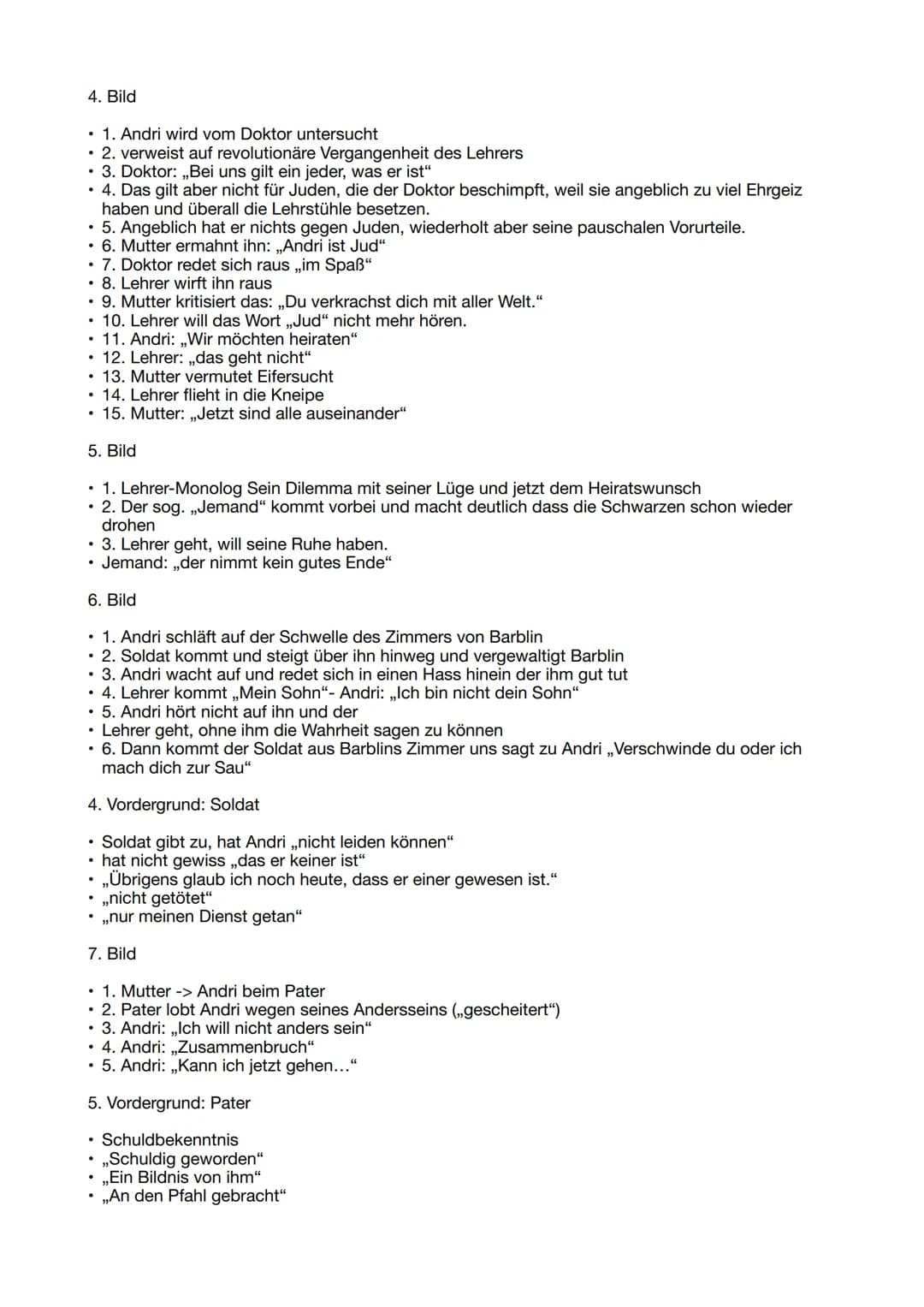 1. Bild
• 1. Barblin, Tochter des Lehrers, weißelt das Haus
• 2. belästigt vom Soldaten Peider
• 3. Barblin: "verlobt" mit Andri = Pflegebru