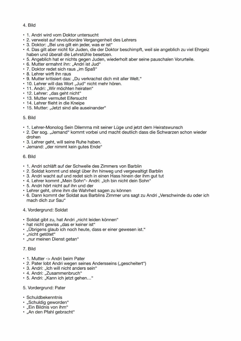 1. Bild
• 1. Barblin, Tochter des Lehrers, weißelt das Haus
• 2. belästigt vom Soldaten Peider
• 3. Barblin: "verlobt" mit Andri = Pflegebru