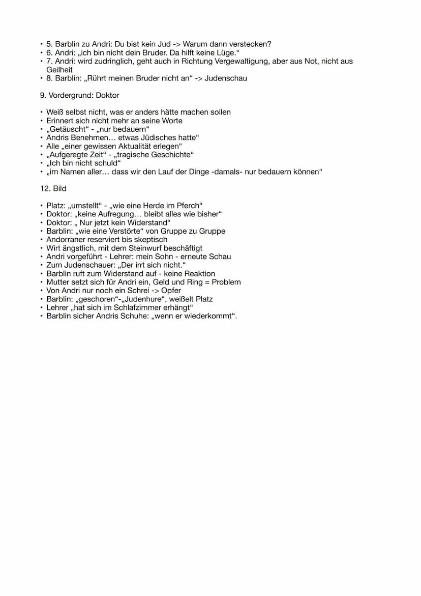 1. Bild
• 1. Barblin, Tochter des Lehrers, weißelt das Haus
• 2. belästigt vom Soldaten Peider
• 3. Barblin: "verlobt" mit Andri = Pflegebru