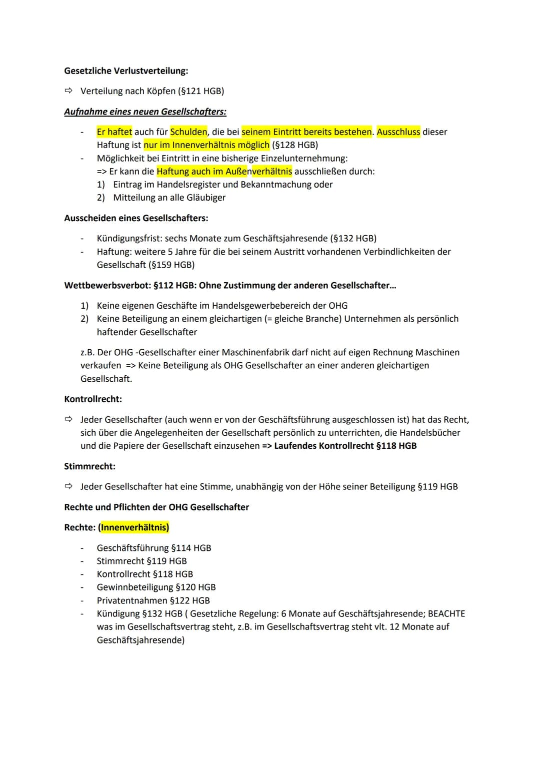 B) Rechtliche Rahmenbedingungen und Rechtsformen der Unternehmung
=> Zusammenfassung
1) Handelsrechtliche Grundlagen der Unternehmung: (Kauf