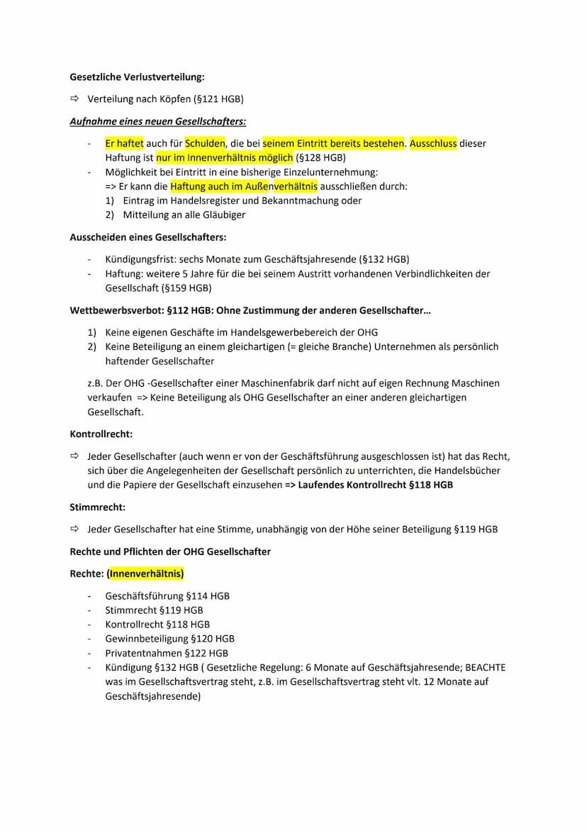 B) Rechtliche Rahmenbedingungen und Rechtsformen der Unternehmung
=> Zusammenfassung
1) Handelsrechtliche Grundlagen der Unternehmung: (Kauf