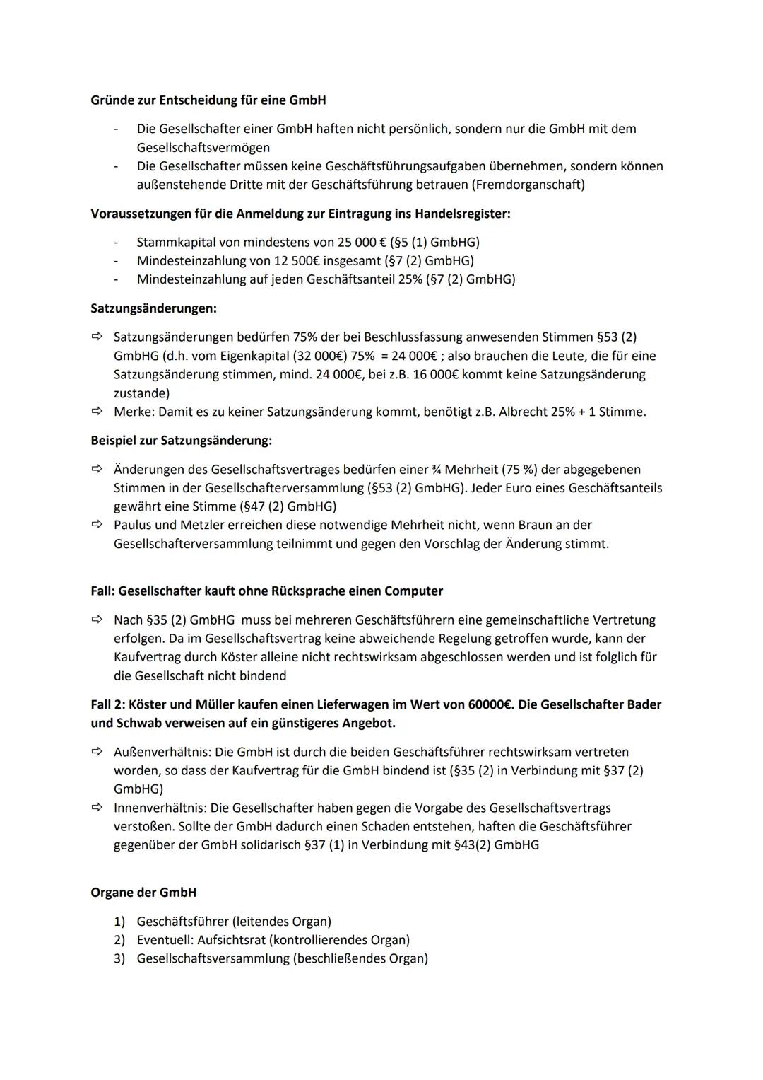 B) Rechtliche Rahmenbedingungen und Rechtsformen der Unternehmung
=> Zusammenfassung
1) Handelsrechtliche Grundlagen der Unternehmung: (Kauf