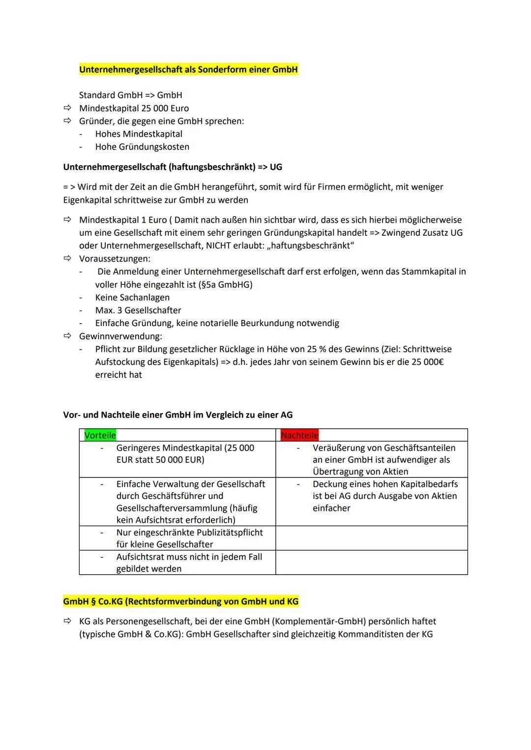 B) Rechtliche Rahmenbedingungen und Rechtsformen der Unternehmung
=> Zusammenfassung
1) Handelsrechtliche Grundlagen der Unternehmung: (Kauf