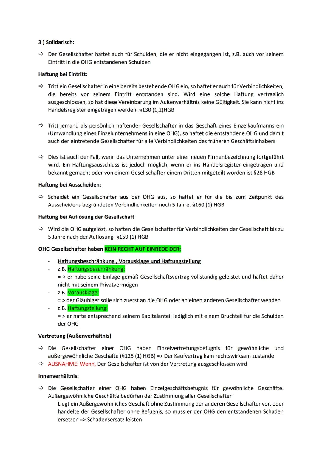 B) Rechtliche Rahmenbedingungen und Rechtsformen der Unternehmung
=> Zusammenfassung
1) Handelsrechtliche Grundlagen der Unternehmung: (Kauf