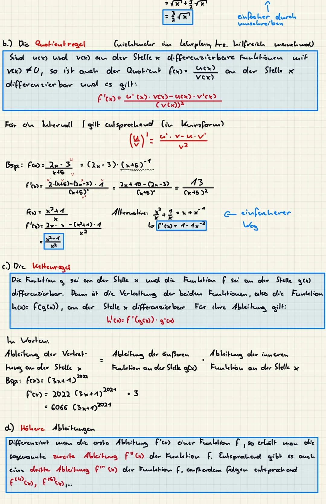 Die Ableitungsregeln |
a.) die Konstanten regel:
Für eine Funktion der Form
f(x) = k (1,2,3,..) mit KE RR gilt:
f'(x) = 0
b.) die Potenzrege