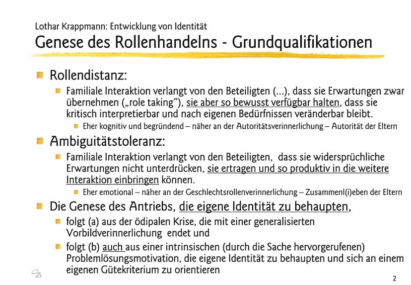 Lothar Krappmann: Rollen
Sozialisation und soziale Rolle, allgemein
Sozialisation:
Vorgang durch den das Kind in die Rollen eingeführt wird,