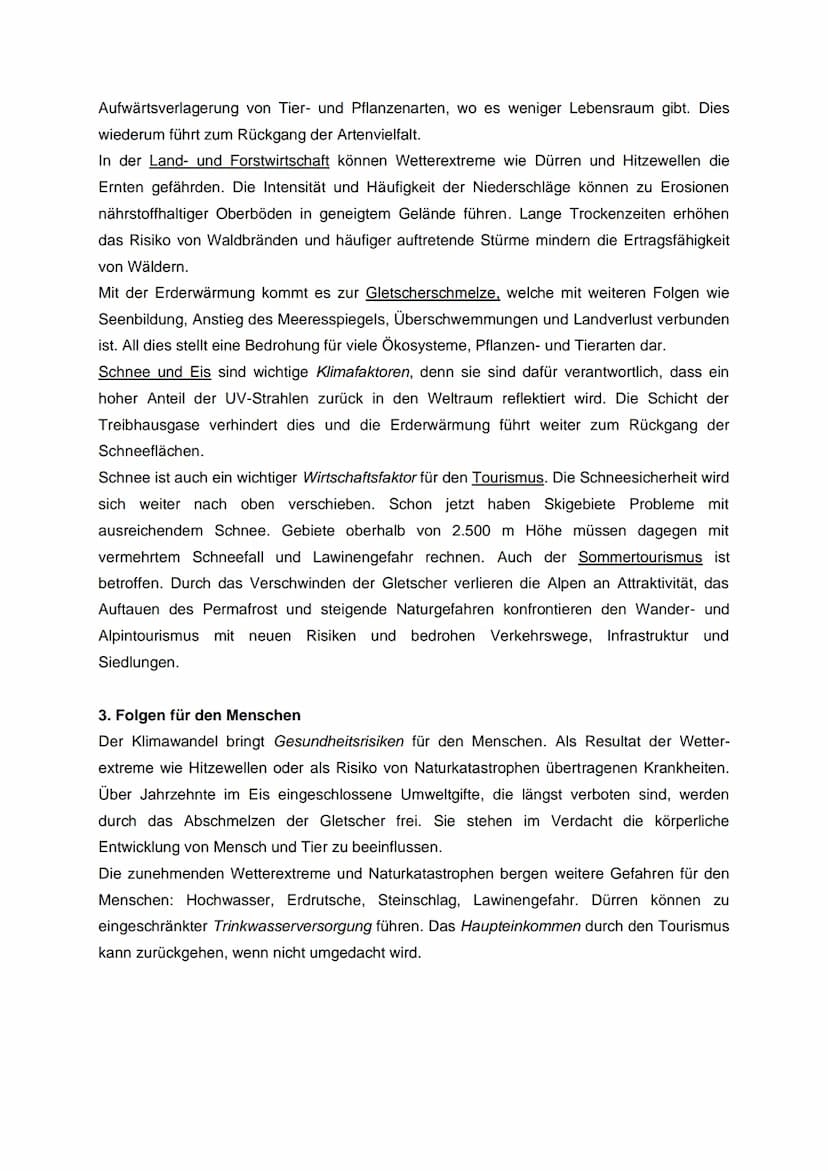 Thema der Arbeit: Regionale Auswirkungen des Klimawandels
am Beispiel der Alpen
Einfluss des Klimawandels auf die Vegetationszonen im Gebirg