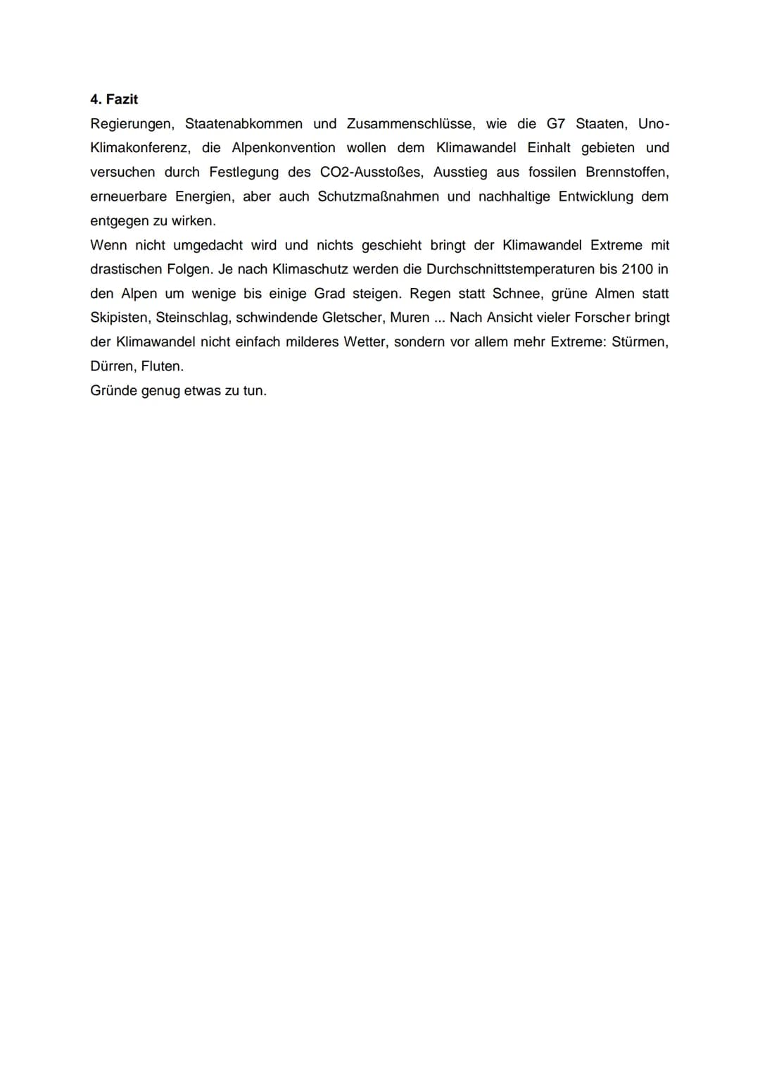 Thema der Arbeit: Regionale Auswirkungen des Klimawandels
am Beispiel der Alpen
Einfluss des Klimawandels auf die Vegetationszonen im Gebirg