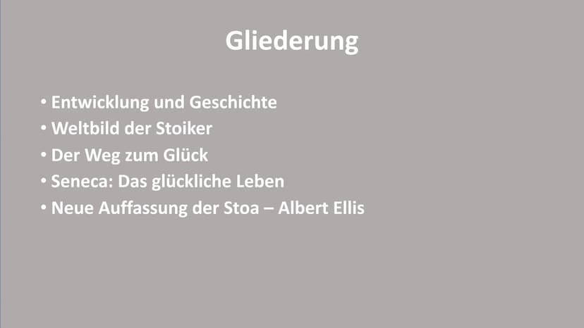 Das glückliche Leben
Ziel der Stoiker ist ein gelingendes, glückliches Leben.
Definition - Seneca
- jeder will glücklich (es) leben, keiner 
