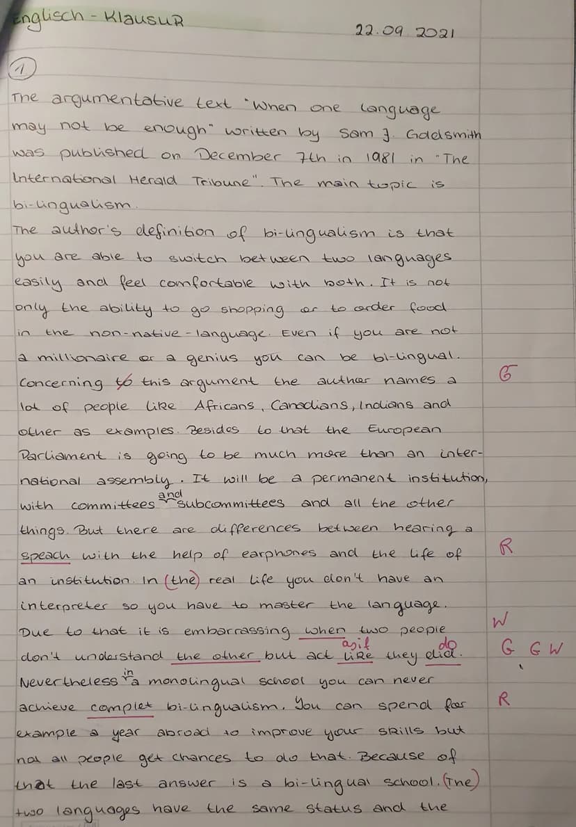 Name:
Klasse: 12 d
Fachlehrerin:
erlaubte Hilfsmittel:
Arbeitszeit:
Klausur 12/1 Englisch
Globalization
Wörterbuch einsprachig, Wörterbuch D