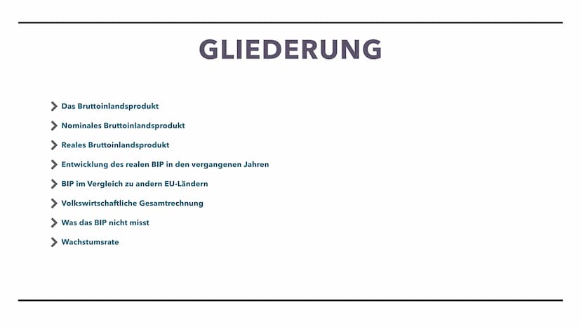 WW UND BIP
Bruttoinlandsprodukt Das Bruttoinlandsprodukt
Nominales Bruttoinlandsprodukt
Reales Bruttoinlandsprodukt
Entwicklung des realen B