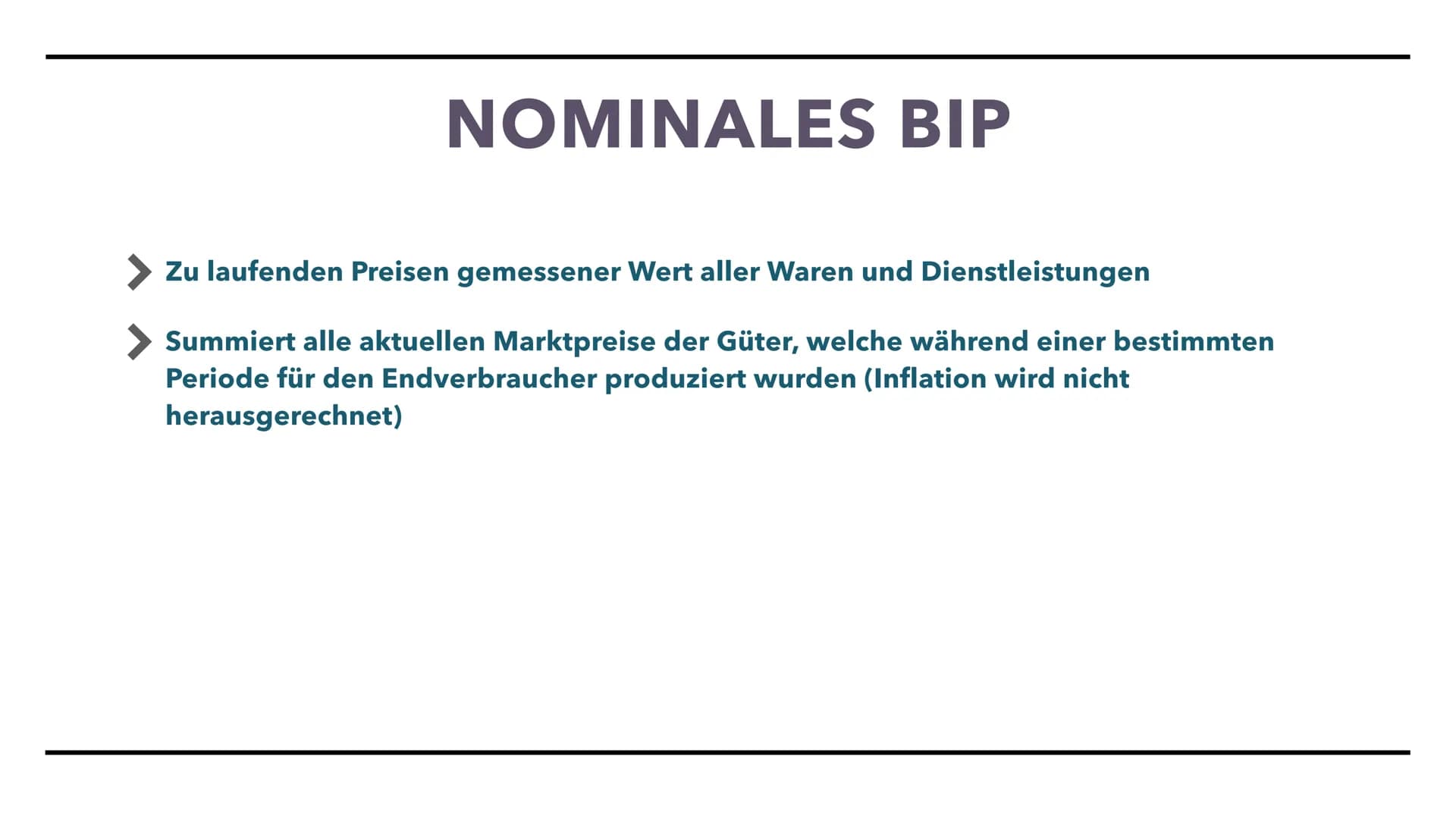 WW UND BIP
Bruttoinlandsprodukt Das Bruttoinlandsprodukt
Nominales Bruttoinlandsprodukt
Reales Bruttoinlandsprodukt
Entwicklung des realen B