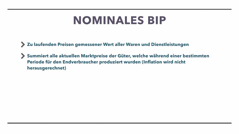 WW UND BIP
Bruttoinlandsprodukt Das Bruttoinlandsprodukt
Nominales Bruttoinlandsprodukt
Reales Bruttoinlandsprodukt
Entwicklung des realen B