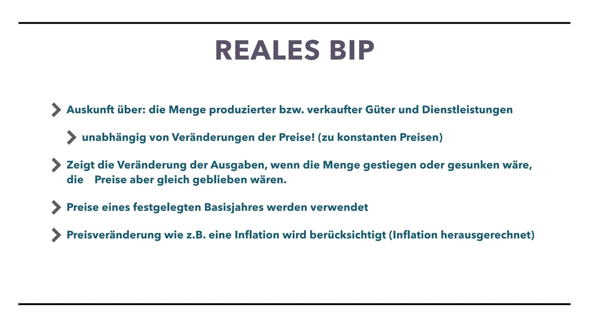 WW UND BIP
Bruttoinlandsprodukt Das Bruttoinlandsprodukt
Nominales Bruttoinlandsprodukt
Reales Bruttoinlandsprodukt
Entwicklung des realen B