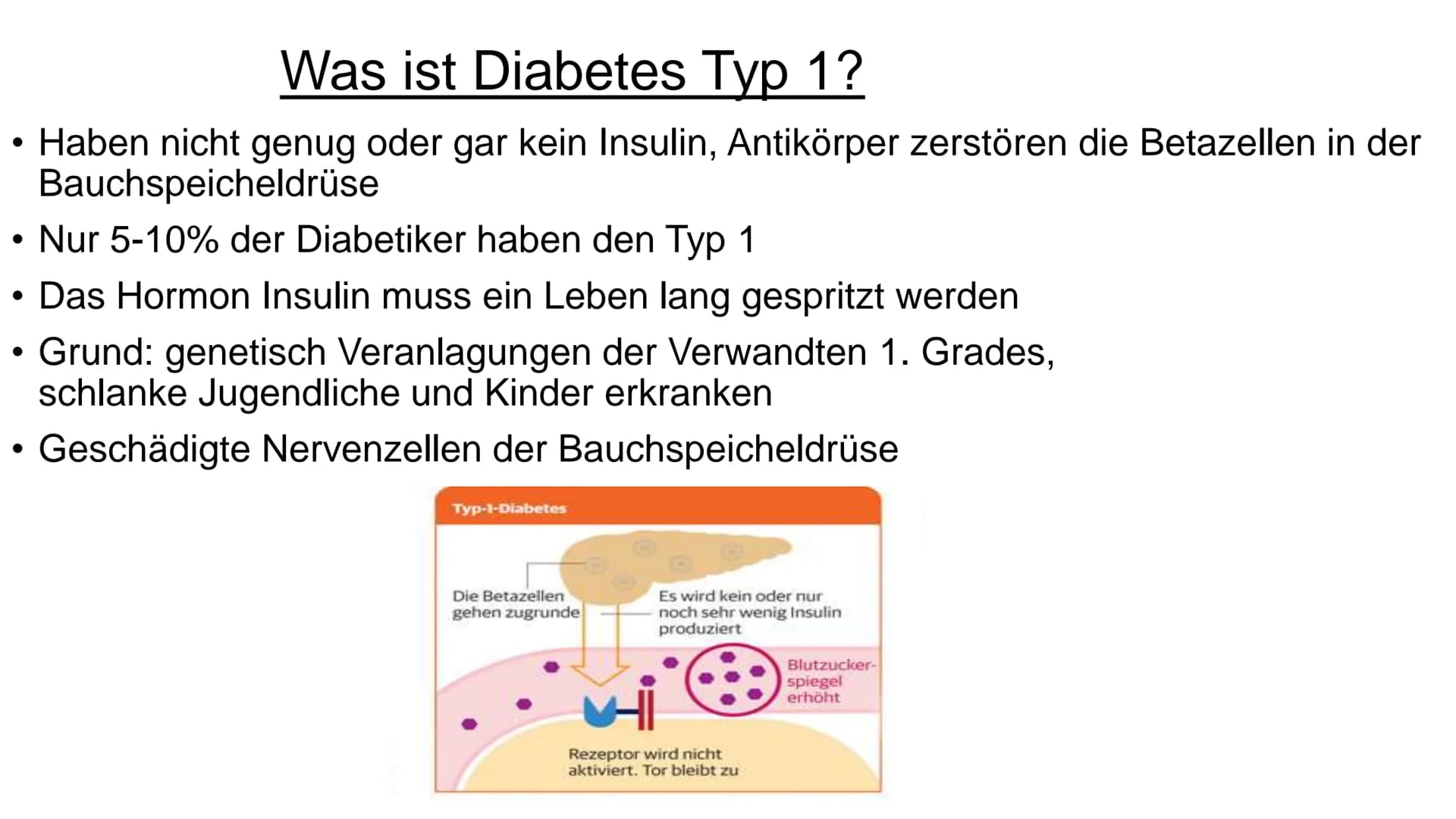 Diabetes Typ 1 und 2
01
STOP
DIABETES • Einführung
• Was ist Insulin?
●
Agenda
Diabetes Typ 1 + Symptome
Diabetes Typ 2 + Ursachen + Symptom