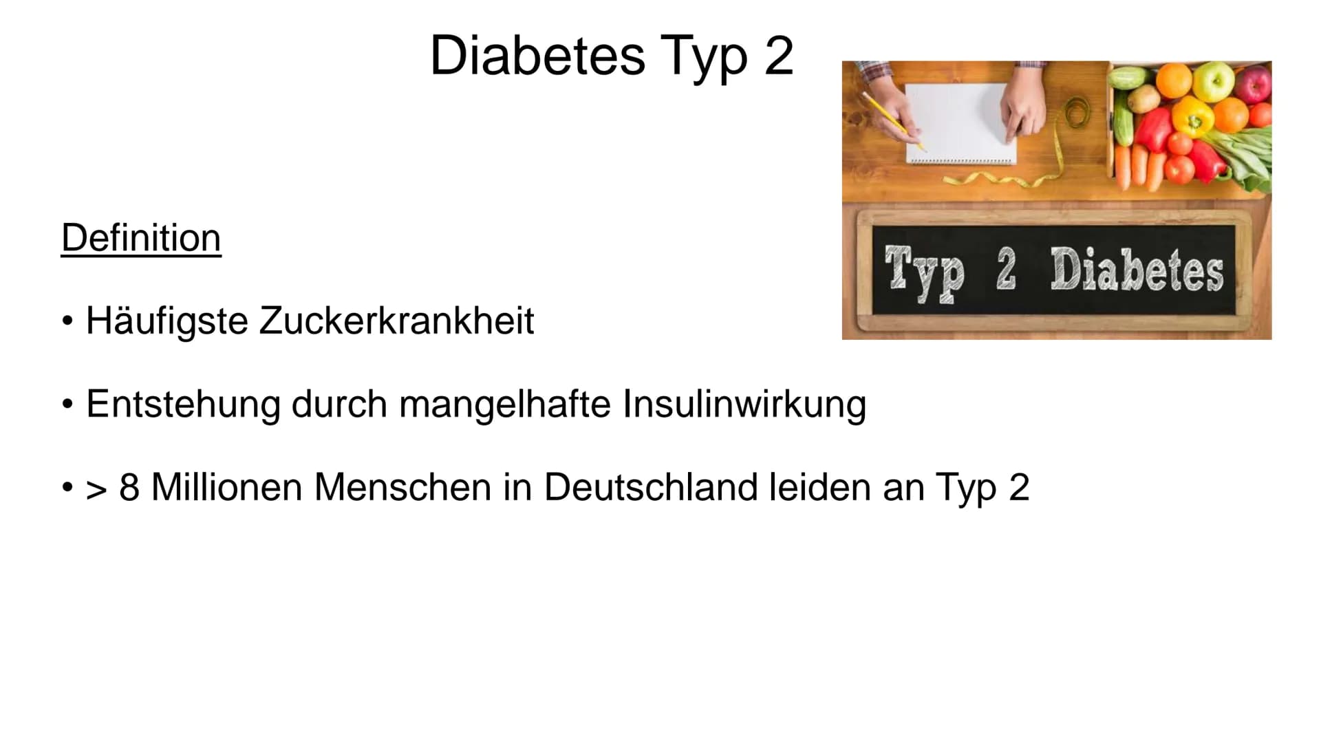 Diabetes Typ 1 und 2
01
STOP
DIABETES • Einführung
• Was ist Insulin?
●
Agenda
Diabetes Typ 1 + Symptome
Diabetes Typ 2 + Ursachen + Symptom