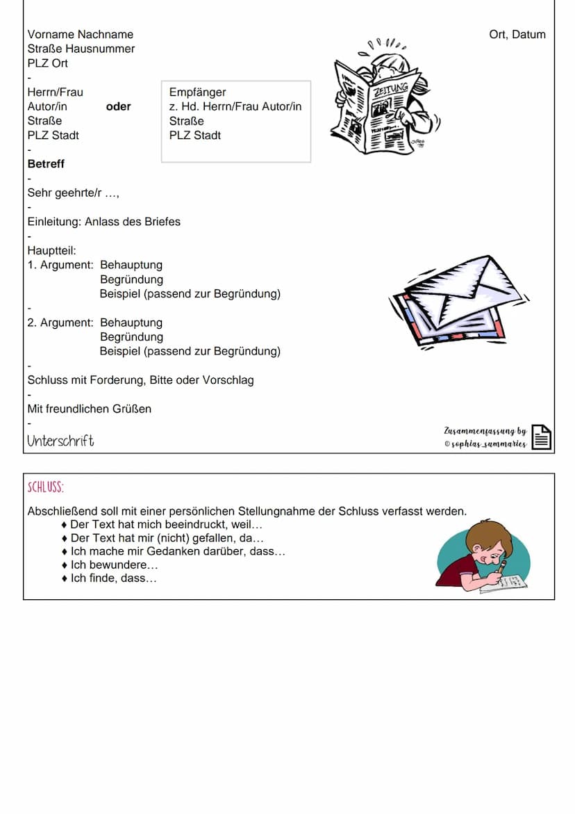GLIEDERUNG:
A. Der/Die Textsorte... ." handelt von ...
B. Texterschließung der/des Textsorte (unter Berücksichtigung des inneren Aufbaus) un