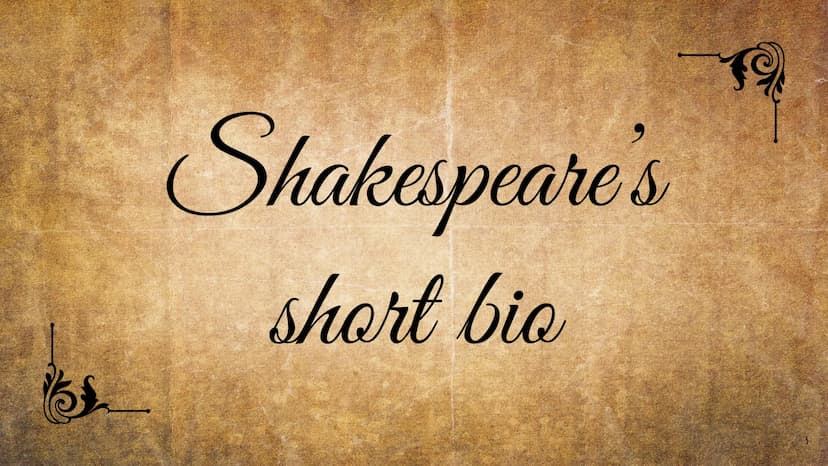 William
Shakespeare
Impact on young audiences Structure
Shakespeare's...
1. short bio
2.
time
2.1. London
2.2. the theatre
3. Macbeth
3.1. p