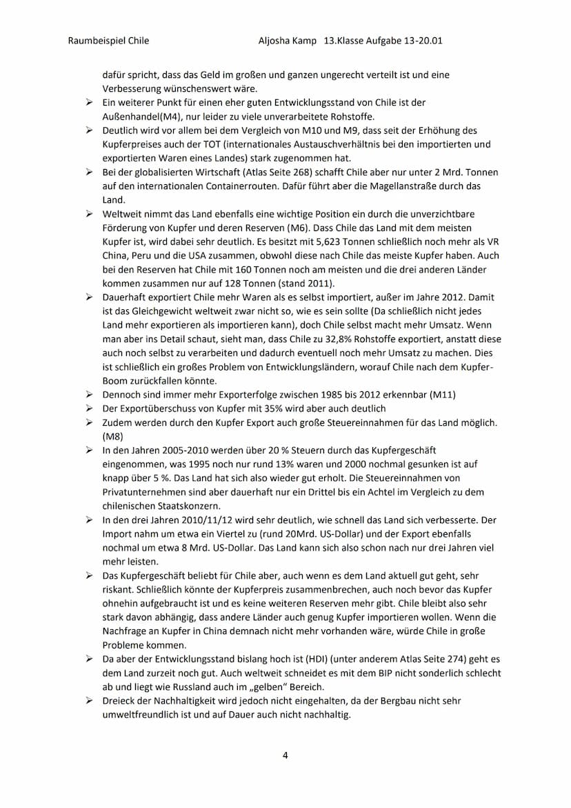 Raumbeispiel Chile
Lokalisierung von Chile
➤
➤
Aljosha Kamp 13.Klasse Aufgabe 13-20.01
ΓΑΛΑ
An der westlichen Küste von Südamerika.
Breiteng